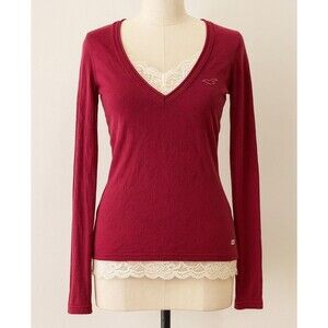 Hollister 90s Y2K V-Neck Knit Top Bella Swan Twilight Elena Gilbert Sz M